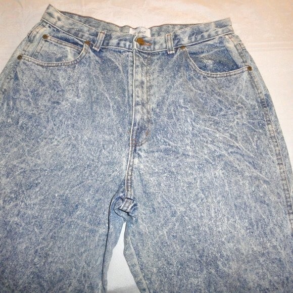 Chic Acid Wash High Waist Mom Jeans Sz 38" Waist x 29" Long - Picture 8 of 11